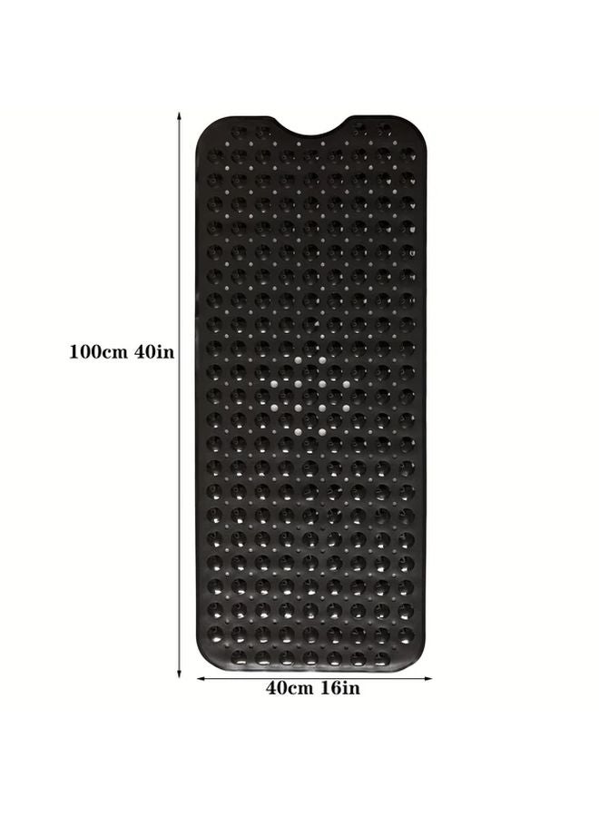 Extra Long Non Slip Bath Tub Mat 40x16 Inches White with 200 Suction Cups Drain Holes Machine Washable - Image 3